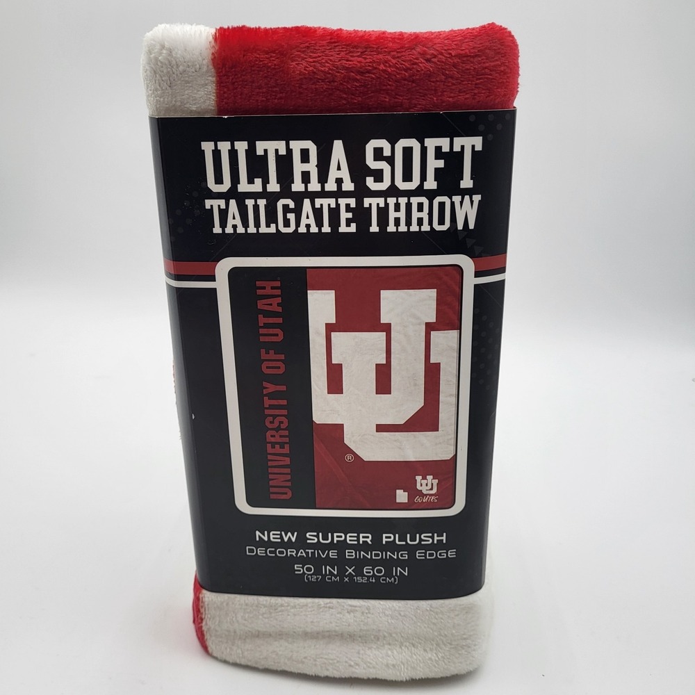 University of Utah Utes Ultra Soft Tailgate Throw Plush Blanket 50"x60"